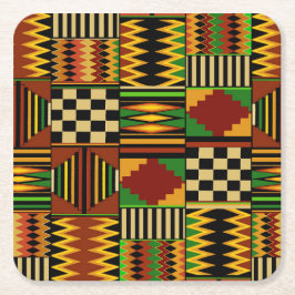 Porta-copo De Papel Quadrado African Royal Kente Cloth Design
