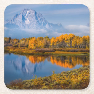 Porta-copo De Papel Quadrado Água Oxbow Bend Jackson Wyoming