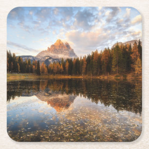 Porta-copo De Papel Quadrado Água Tre Cime Di Lavaredo Itália