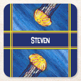 Porta-copo De Papel Quadrado Água-viva personalizada