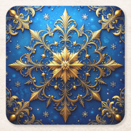 Porta-copo De Papel Quadrado Aguarde de Papel Azul Decorativo para Feriados
