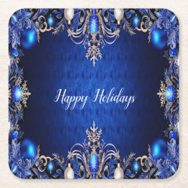 Porta-copo De Papel Quadrado Aguarde de Papel Azul Decorativo para Feriados