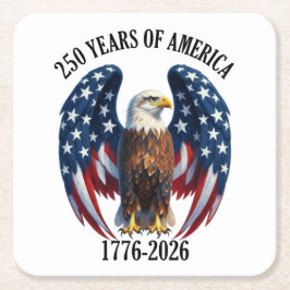 Porta-copo De Papel Quadrado Águia Americana Patriótica 250 Anos 1776-2026