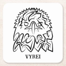 Porta-copo De Papel Quadrado Águia Tribal Negra