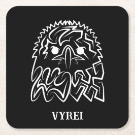 Porta-copo De Papel Quadrado Águia Tribal Negra