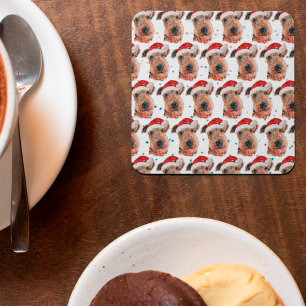 Porta-copo De Papel Quadrado Airedale Terrier Dog Breed Christmas