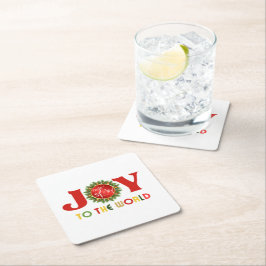 Porta-copo De Papel Quadrado Alegria à Terra do Natal