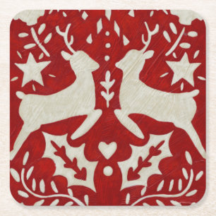 Porta-copo De Papel Quadrado Alegria de Natal I