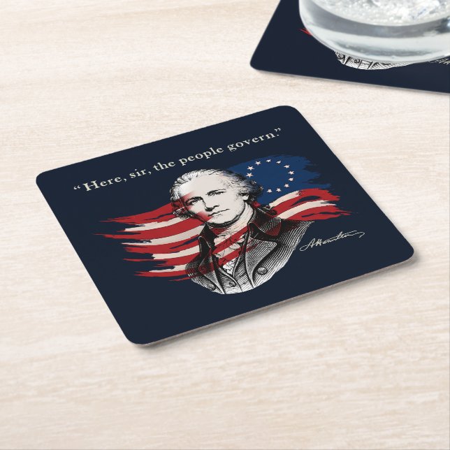 Porta-copo De Papel Quadrado Alexander Hamilton (Inclinado)