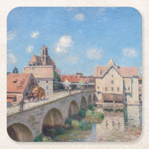 Porta-copo De Papel Quadrado Alfred Sisley - A Ponte de Moret