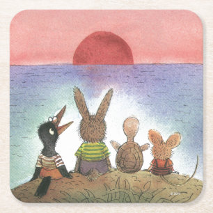 Porta-copo De Papel Quadrado Algo Vermelho