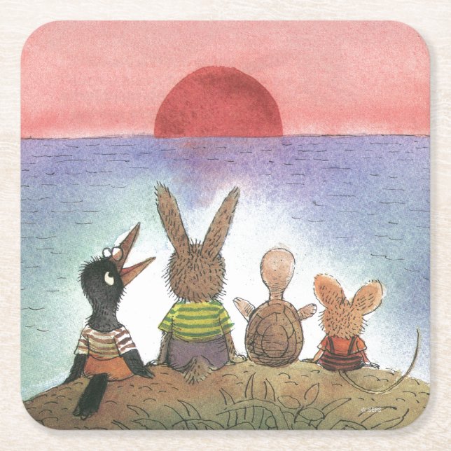 Porta-copo De Papel Quadrado Algo Vermelho (Frente)