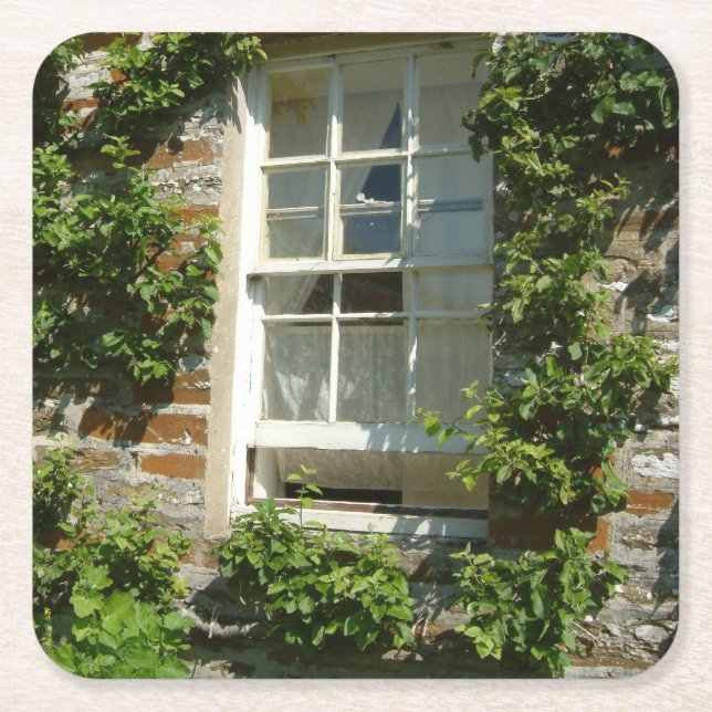 Porta-copo De Papel Quadrado Algodão Inglês Eu Agradeço (Frente)