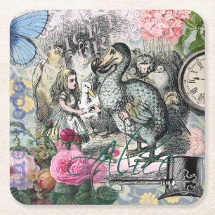 Porta-copo De Papel Quadrado Alice Classic Wonderland Dodo Arte Tenniel