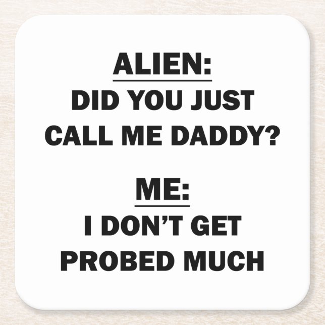 Porta-copo De Papel Quadrado Alienígena (Frente)