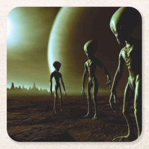 Porta-copo De Papel Quadrado ALIENS de Cinzas SF 1