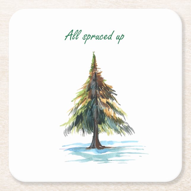 Porta-copo De Papel Quadrado All spruced up (Frente)