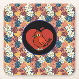 Porta-copo De Papel Quadrado allover flower design