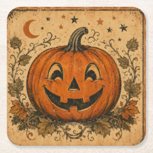 Porta-copo De Papel Quadrado Almofada de lançamento de Halloween de Abóbora Vin