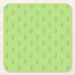 Porta-copo De Papel Quadrado Almofadas Decorativas Florais Rosa