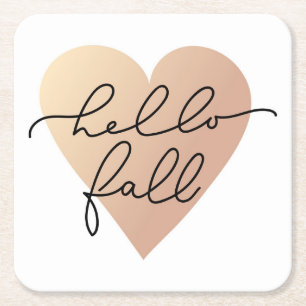 Porta-copo De Papel Quadrado Alô, Fall Love Heart