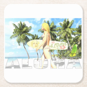 Porta-copo De Papel Quadrado Aloha 01