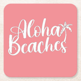 Porta-copo De Papel Quadrado Aloha Tropical Beach design