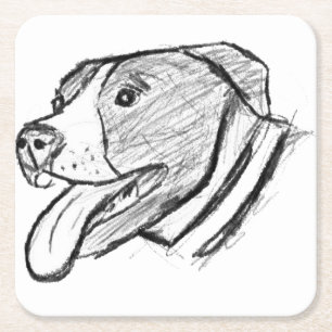Porta-copo De Papel Quadrado amante de os animais de foto-cão desenhado pela m
