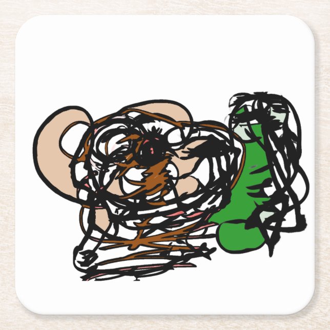 Porta-copo De Papel Quadrado Amante do urso (Frente)