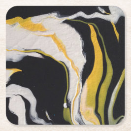 Porta-copo De Papel Quadrado Amarelo, Preto, Branco