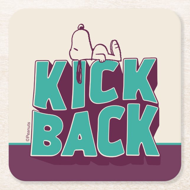 Porta-copo De Papel Quadrado Amendoins | Snoopy Kickback (Frente)