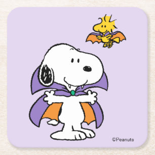 Porta-copo De Papel Quadrado Amendoins Snoopy Woodstock Vampiro Halloween