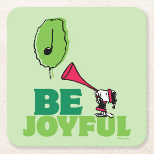 Porta-copo De Papel Quadrado Amendoins Woodstock Be Joyful