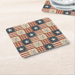 Porta-copo De Papel Quadrado Americana Patriótica 4 de Julho Dia da Memória