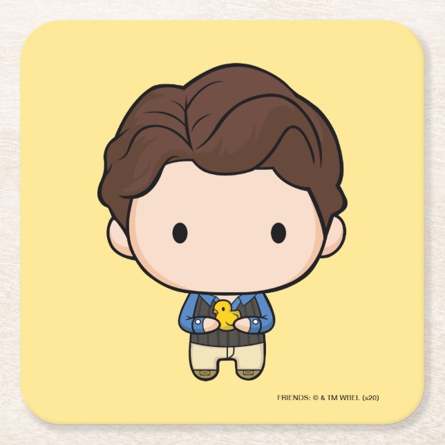 Porta-copo De Papel Quadrado AMIGOS™ | Chandler Chibi (Frente)
