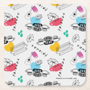 Porta-copo De Papel Quadrado AMIGOS™   Padrão de Ícone