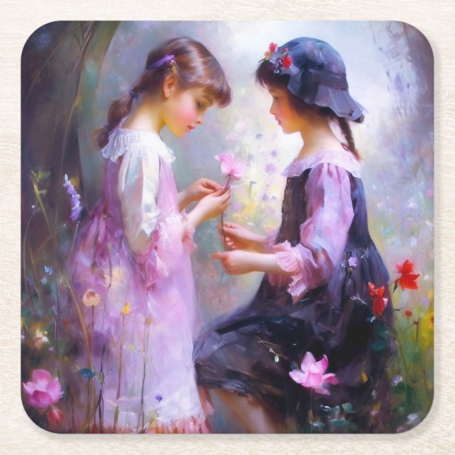 Porta-copo De Papel Quadrado Amor (Frente)