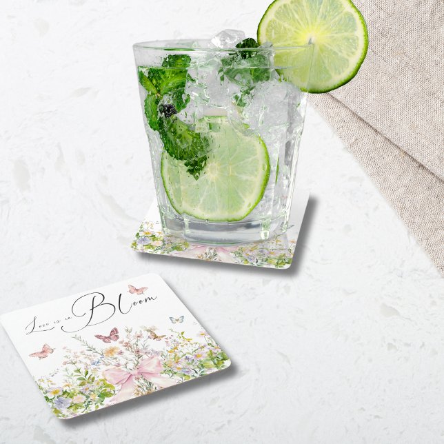 Porta-copo De Papel Quadrado Amor com Arco Rosa de Bona Selvagem (Criador carregado)