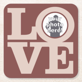 Porta-copo De Papel Quadrado AMOR COM SUAS portas copos personalizadas FOTO