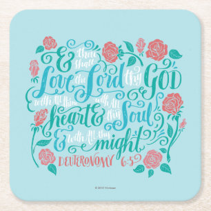 Porta-copo De Papel Quadrado Amor de Shalt de mil o senhor thy deus