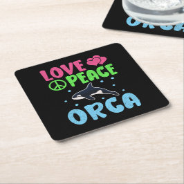 Porta-copo De Papel Quadrado Amor Paz Orca Cuja Fora Do Mar Orca