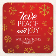 Amor Vermelho Festivo, Paz e Alegria com Flocos de