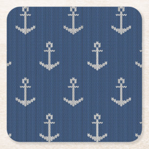 Porta-copo De Papel Quadrado Âncora de mar da malha