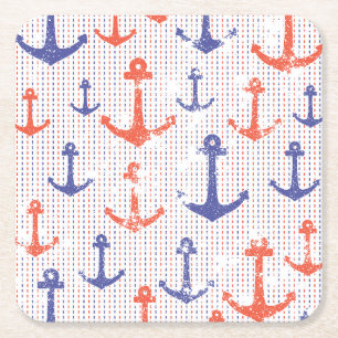 Porta-copo De Papel Quadrado Âncoras Costeiras Americanas