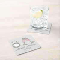 Anel de Casamento de Champanhe Rosa Personalizado