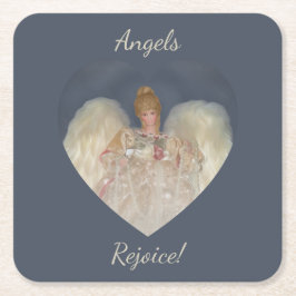 Porta-copo De Papel Quadrado Angels Rejoice Traditional Blue Holiday
