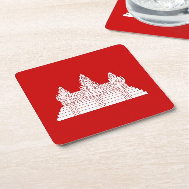 Porta-copo De Papel Quadrado Angkor Wat Ver.2.0. Khmer Temple (Inclinado)