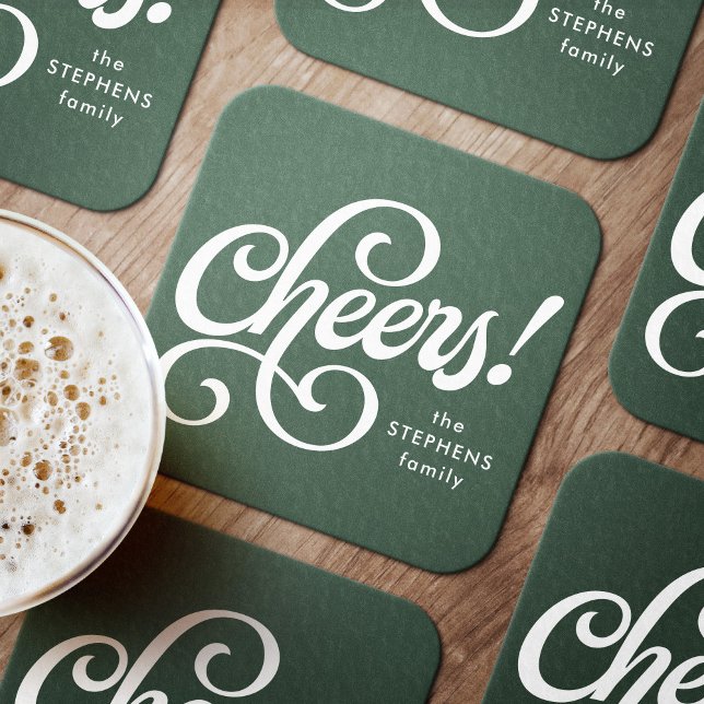 Porta-copo De Papel Quadrado Anima as boas férias verdes (Criador carregado)