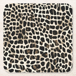 Porta-copo De Papel Quadrado Animal Print - Paper Coasters 