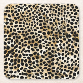 Porta-copo De Papel Quadrado Animal Print - Paper Coasters 